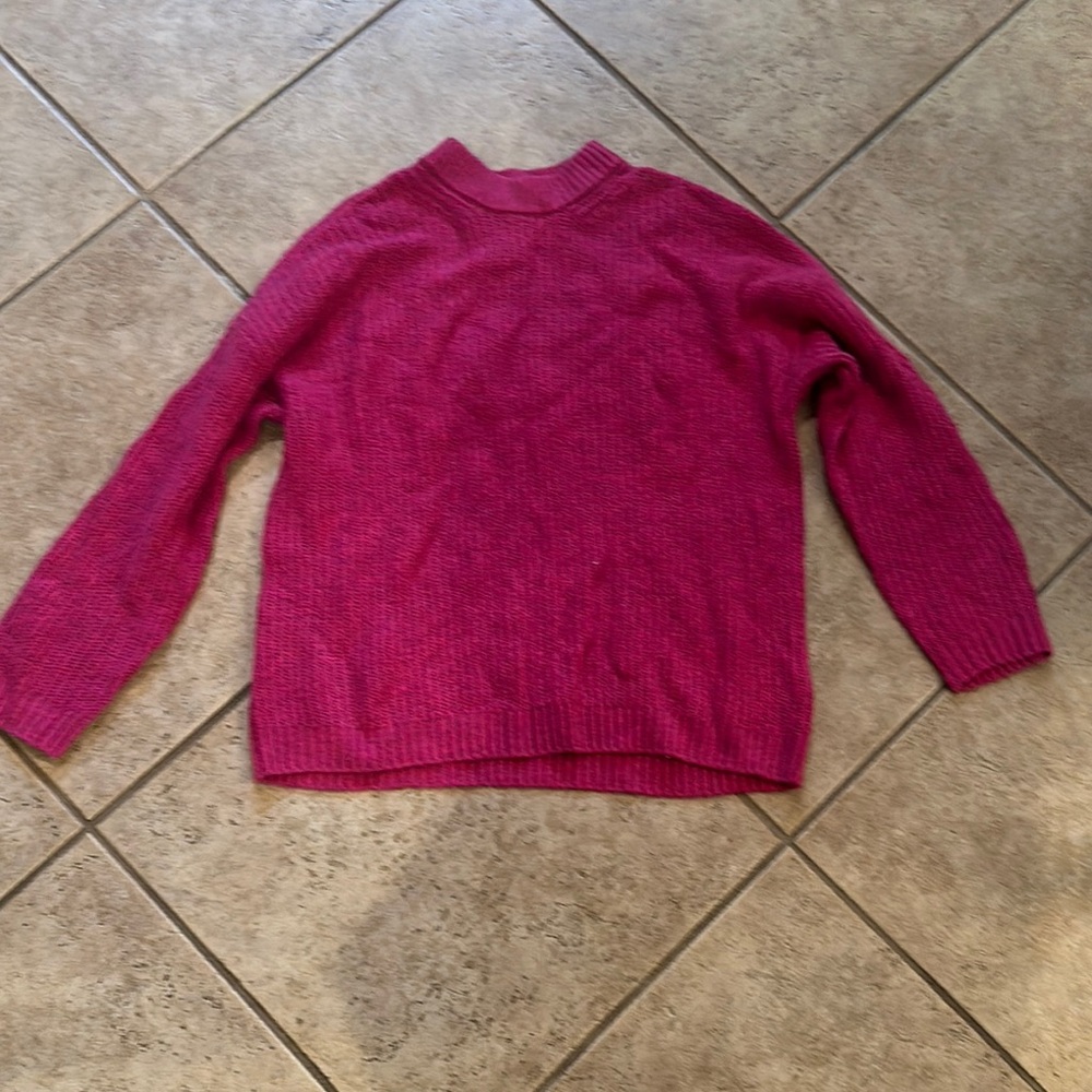 American Eagle Outfitters Fuchsia Crew Neck Sweater